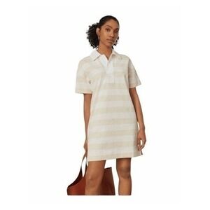 Everlane Cream & White Striped Polo Mini Dress